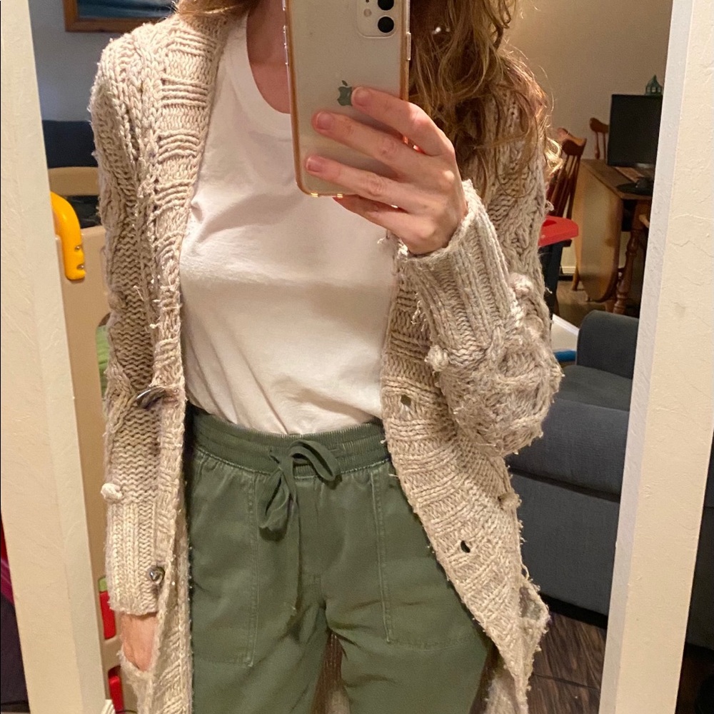 H&M Cableknit Pom Pom Duster, XS